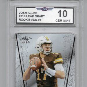 JOSH ALLEN 2018 LEAF ROOKIE CARD BUFFALO BILLS QUARTERBACK